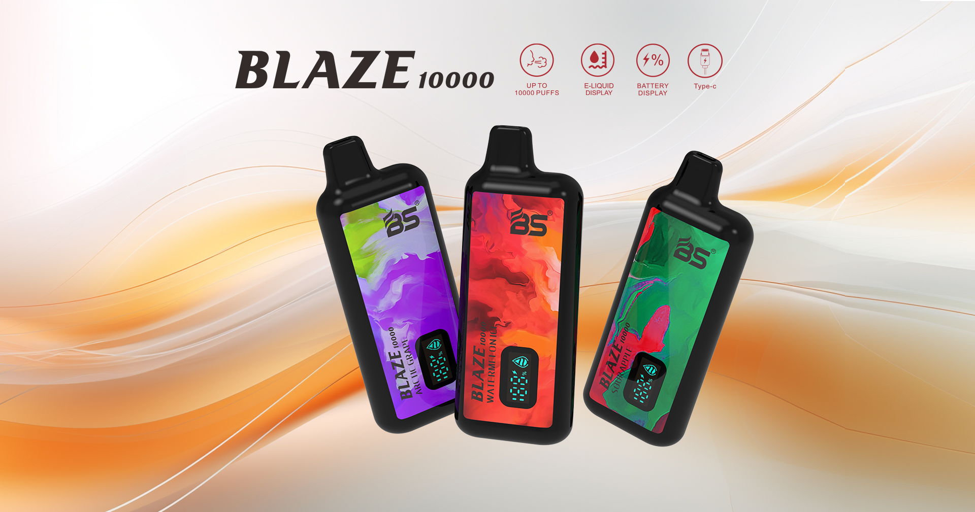 BS BLAZE 10000 puffs LED display